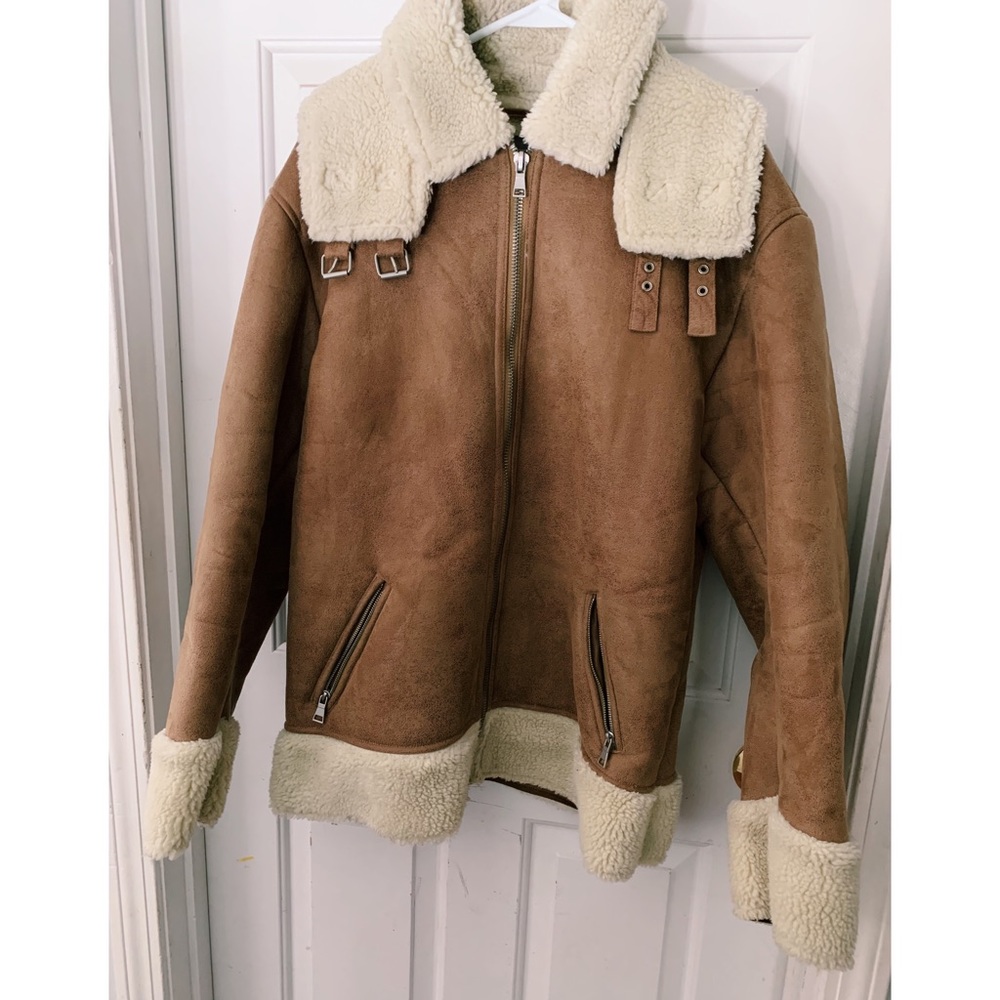 ASOS aviator jacket with faux fur lining